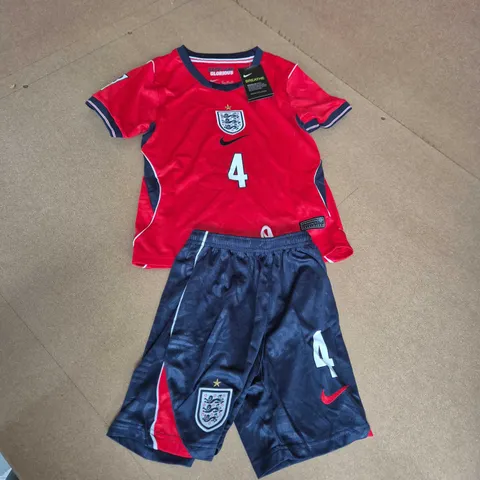 NIKE ENGLAND KIDS AWAY JERSEY & SHORTS (#4 - RICE) - SIZE 22