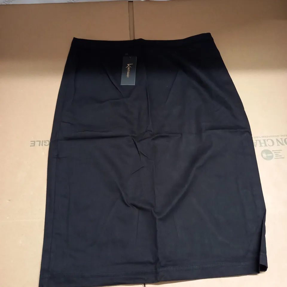 KINTSUGI WOMENS BLACK PENCIL SKIRT WITH HIDDEN VELCRO OPENING SIZE 18