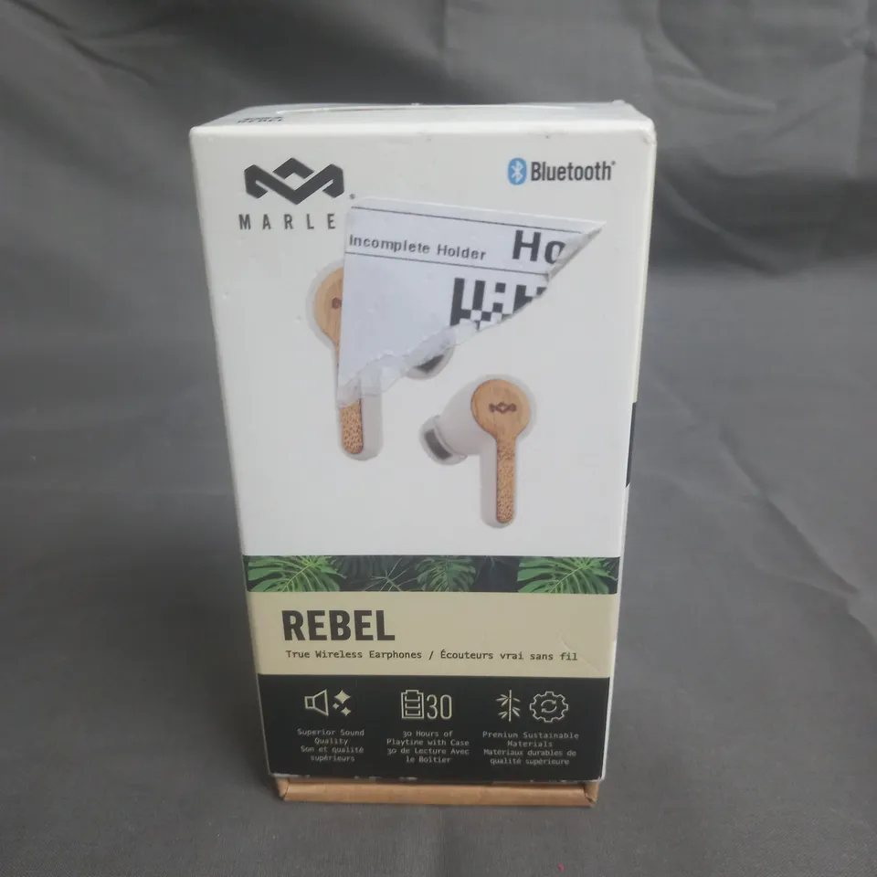 BOXED MARLEY REBEL TRUE WIRELESS EARPHONES - WHITE 