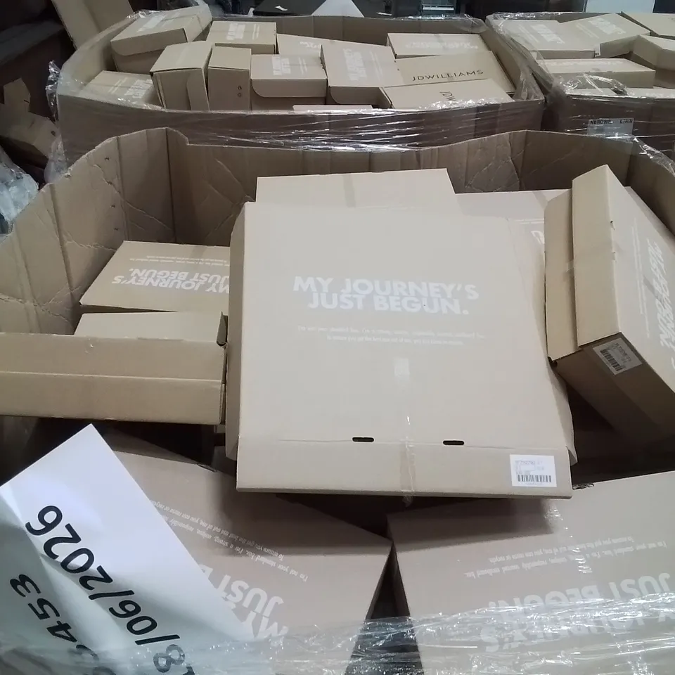 PALLET CONTAINING APPROXIMATELY 88X ASSORTED BRAND NEW DESIGNER SHOES INCLUDING: SIMPLY BE BLACK BOOTS, SIMPLY BE SILVER HEELS, SIMPLY BE BROWN LACE UP SANDALS