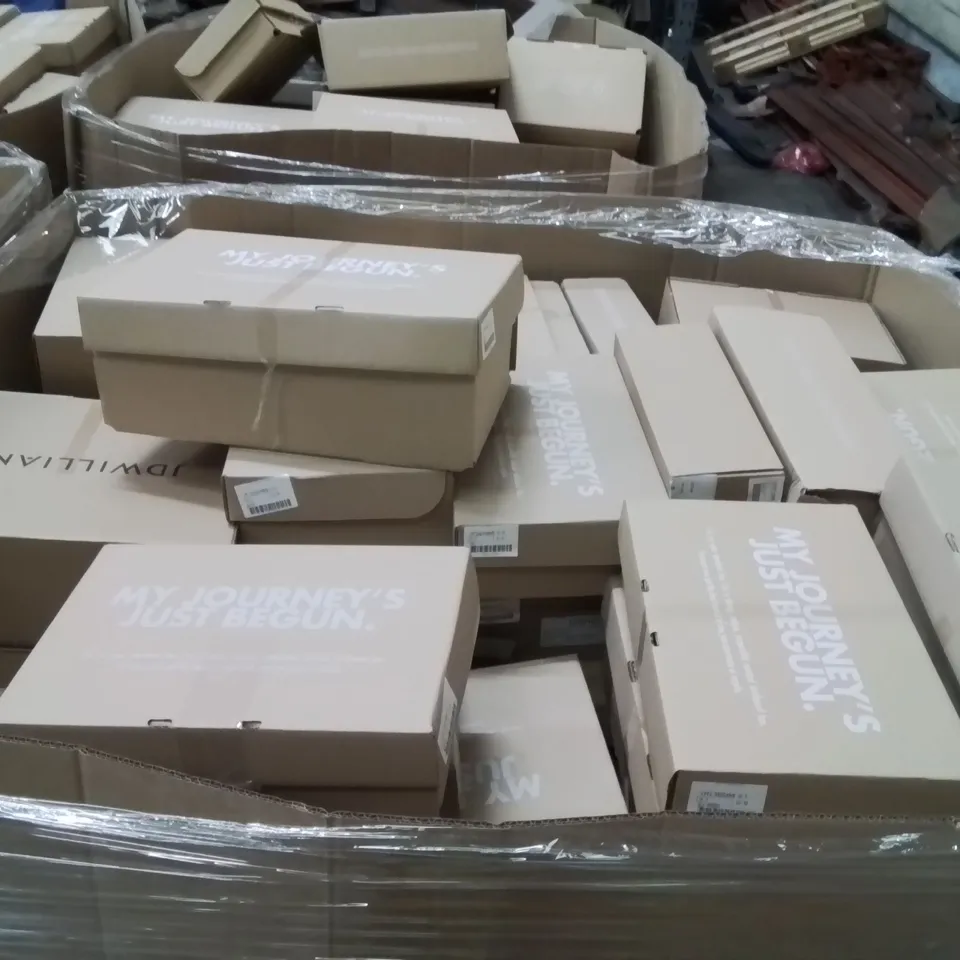 PALLET CONTAINING APPROXIMATELY 88X ASSORTED BRAND NEW DESIGNER SHOES INCLUDING: JD WILLIAMS DARK BROWN BOOTS, SIMPLY BE SILVER STUDDED WHITE SANDALS, ANTHOLOGY BLACK SANDALS