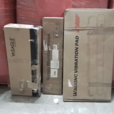 PALLET OF ASSORTED HOUSEHOLD GOODS AND PRODUCTS TO INCLUDE;WALKING PAD,TELESCOPIC WHEELCHAIR RAMP,FLOOR CABINET 