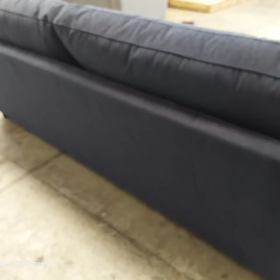 QUALITY BRITISH DESIGNER LOUNGE Co. HOLLY THREE SEATER SOFA NAVY PLUSH FABRIC 