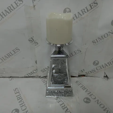 JM BY JULIEN MACDONALD FLAMELESS CANDLE HOLDER WITH SWIRLING GLITTER