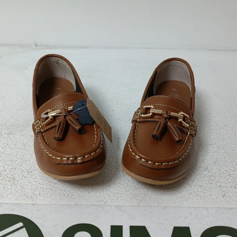 JO & JOE LEATHER LOAFERS – BROWN, WIDE FIT SIZE 4