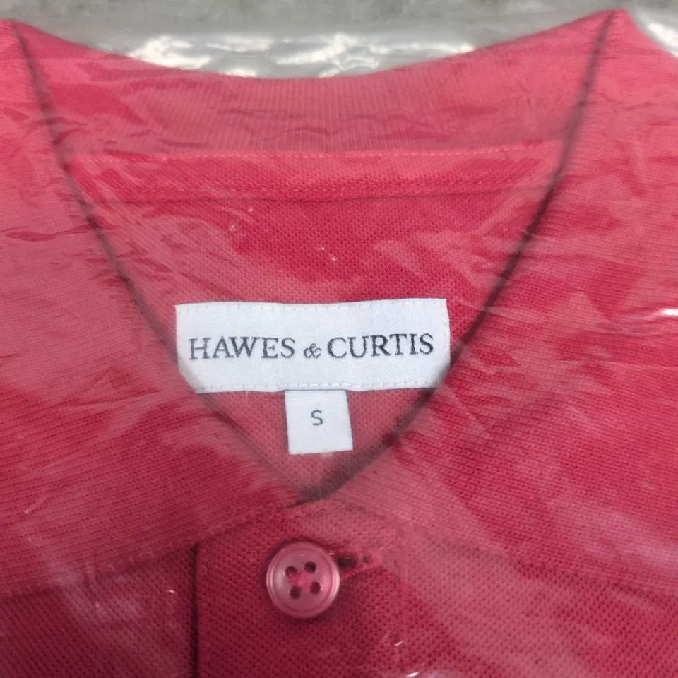 BAGGED HAWES & CURTIS RED MERCERIZED POLO SHIRT – SIZE S