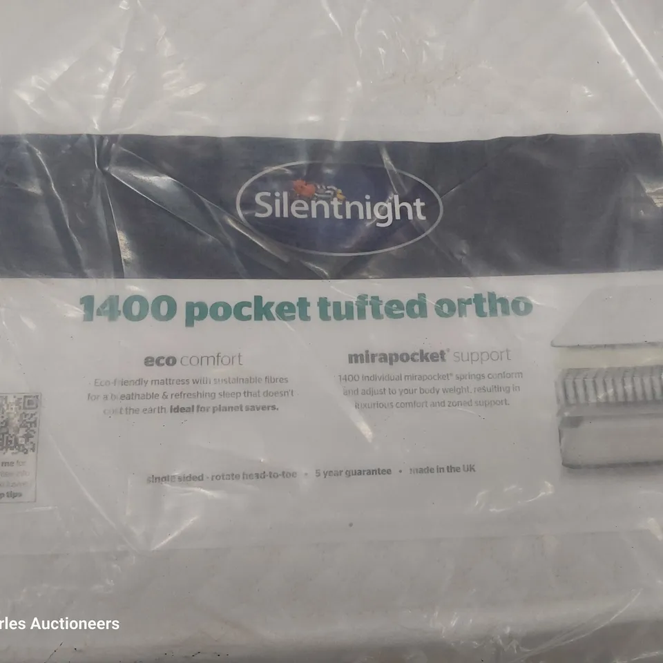 QUALITY BAGGED 4'6" DOUBLE SILENTNIGHT 1400 POCKET TUFTED ORTHO MATTRESS