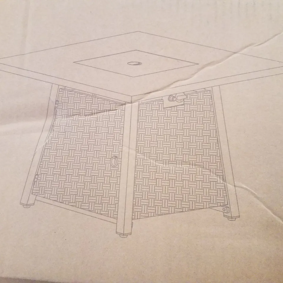 BOXED 35" GAS FIRE PIT TABLE - NATURE