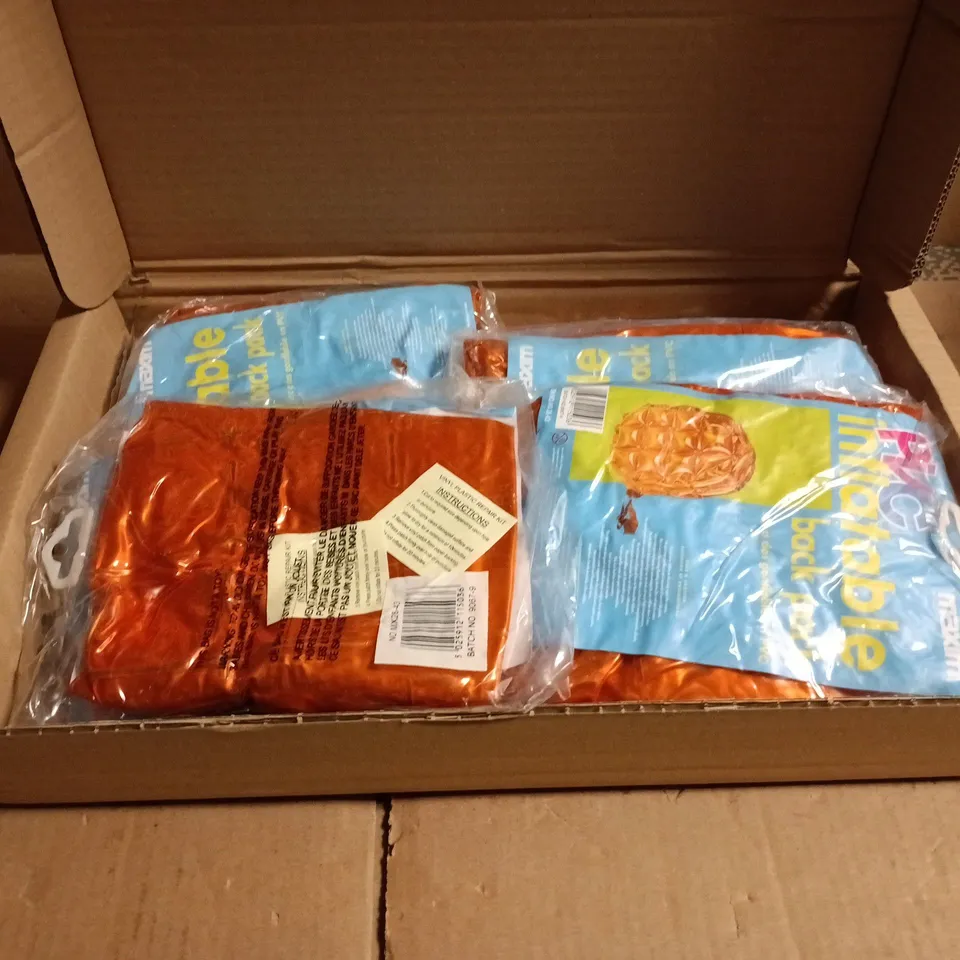 10 X MAXIM PVC INFLATABLE BACK PACKS ORANGE BOXED