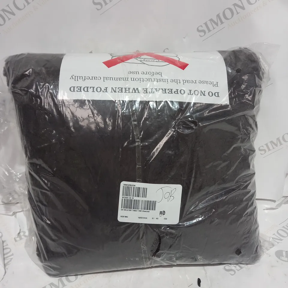 BOXED COZEE HOME VELVETSOFT HEATED THROW IN GREY