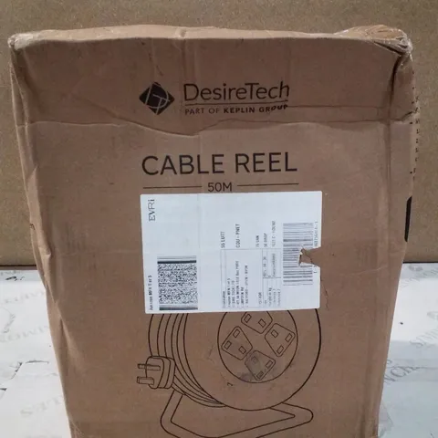 BOXED DESIRE TECH 4 SOCKET CABLE REEL 50M 