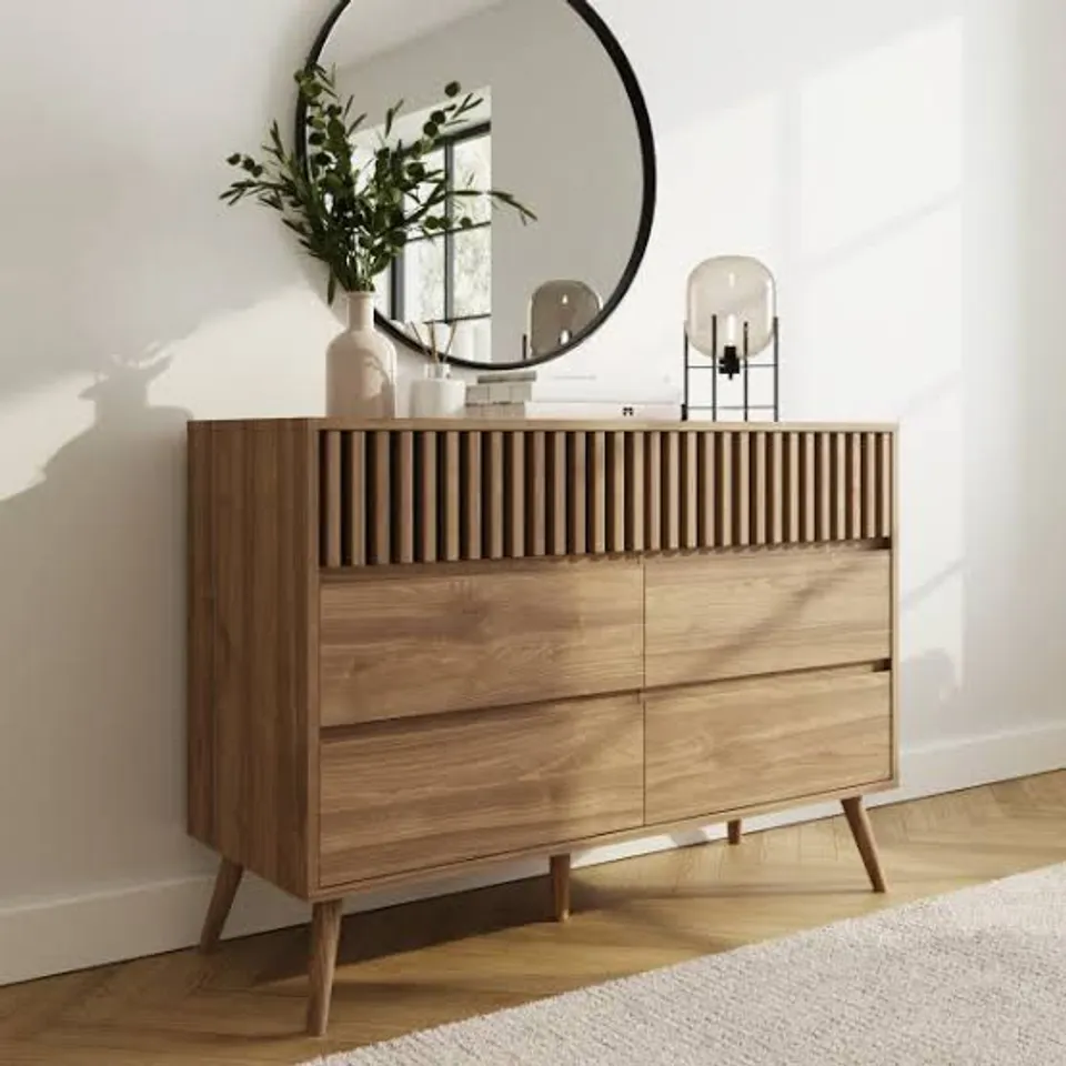 BOXED ROWAN 3+3 DRAWER CHEST - OAK (2 BOXES)