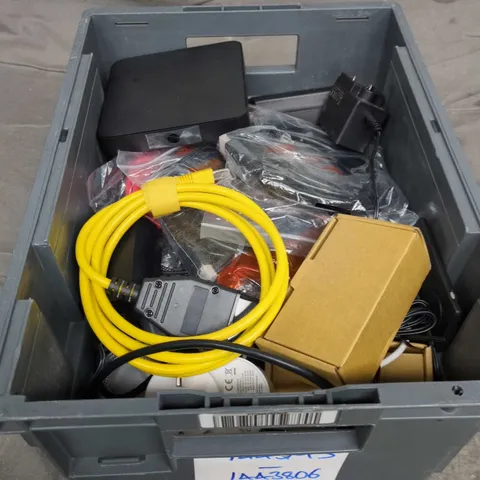 APPROXIMATELY 10 ASSORTED ELECTRICAL PRODUCTS TO INCLUDE , PLUGS , TV REMOTE'S , ETC 