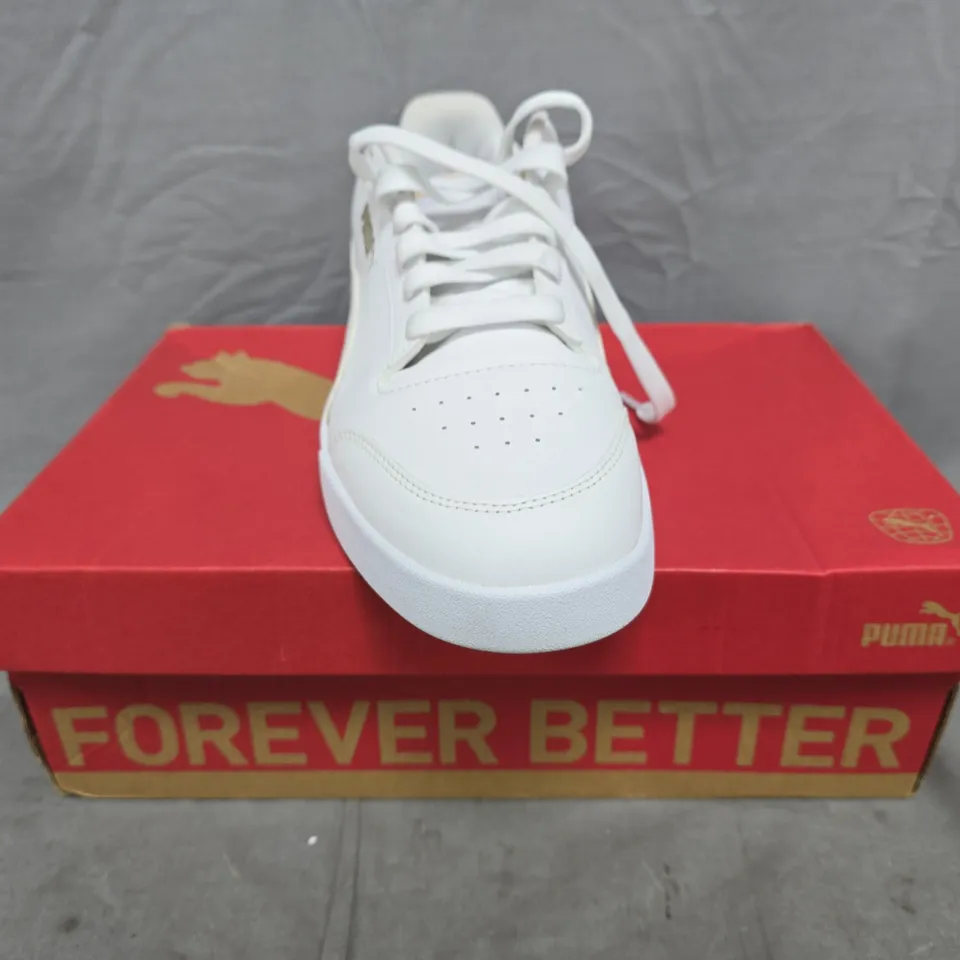 BOXED PAIR OF PUMA CAVEN 2.0 TRAINERS IN WHITE SIZE UK 11