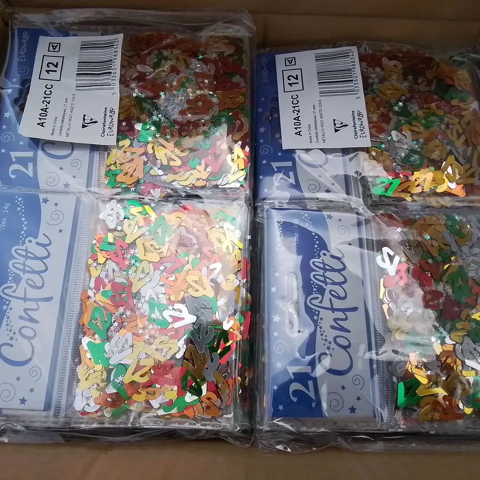 PALLET CONTAINING 132 BOXES OF BRAND NEW METALLIC NO 21 CONFETTI - 144 PIECES PER BOX / APPROX TOTAL 19,008