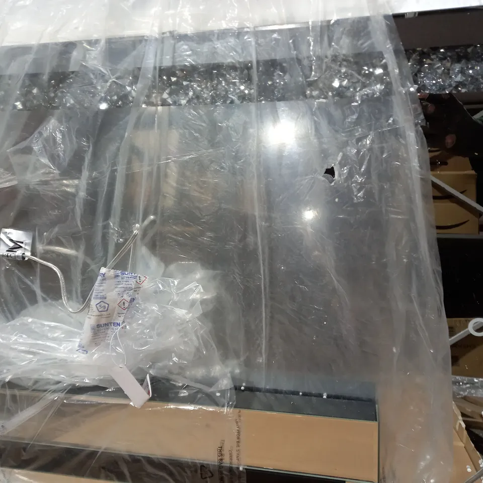 JM BY JULIEN MACDONALD LARGE ENCAPSULATED CRYSTAL LIGHT UP TABLE MIRROR - COLLECTION ONLY