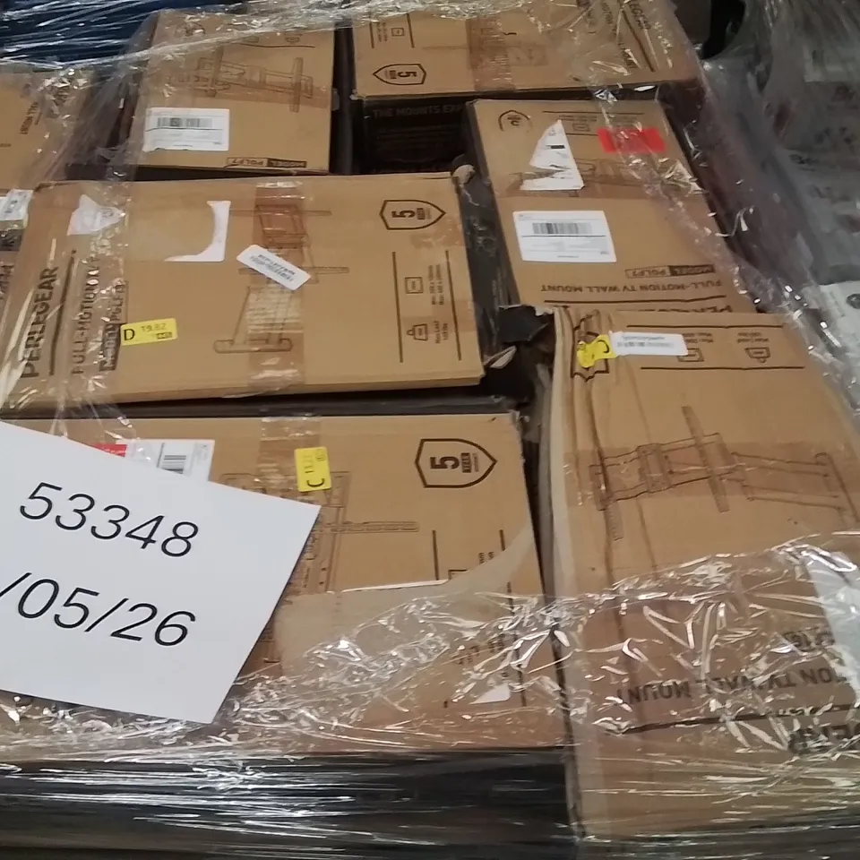 PALLET CONTAINING A LARGE QUANTITY OF WALL MOUNTED BRACKETS