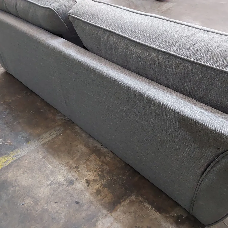 DESIGNER THREE SEATER SOFA GREY FABRIC 