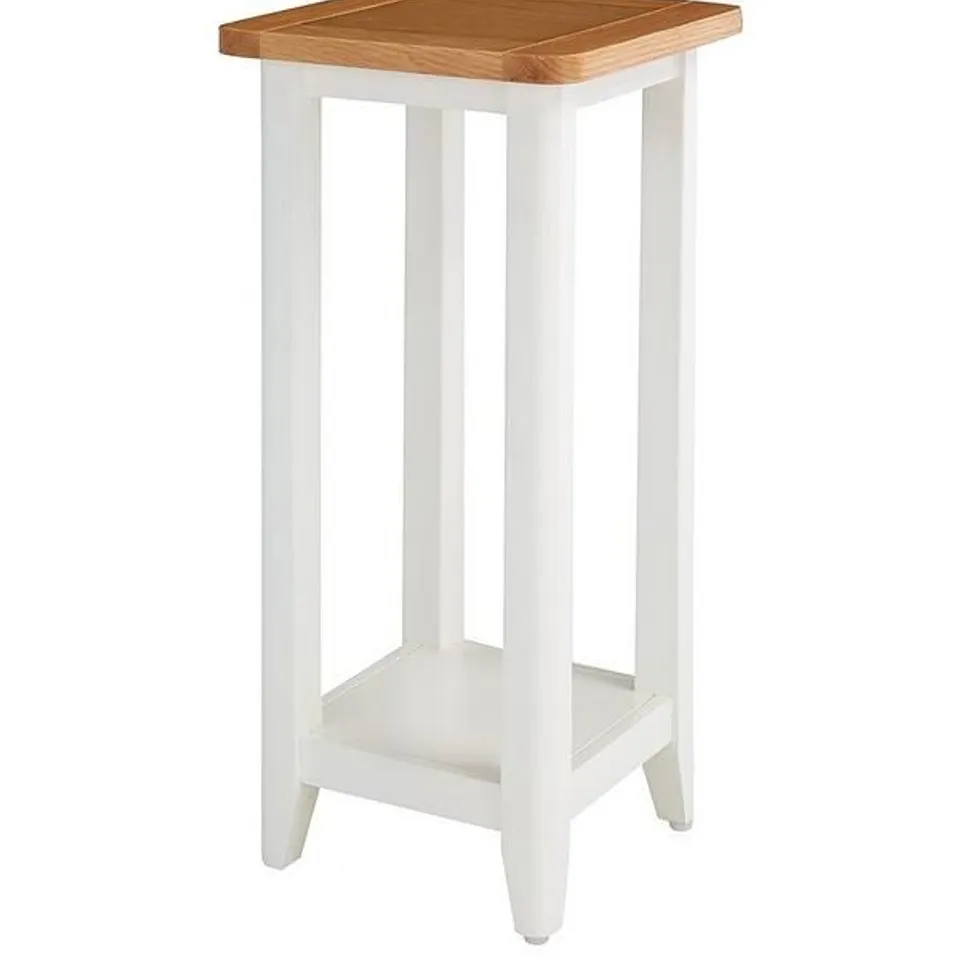 HARBOUR READY ASSEMBLED SIDE TABLE - WHITE/OAK