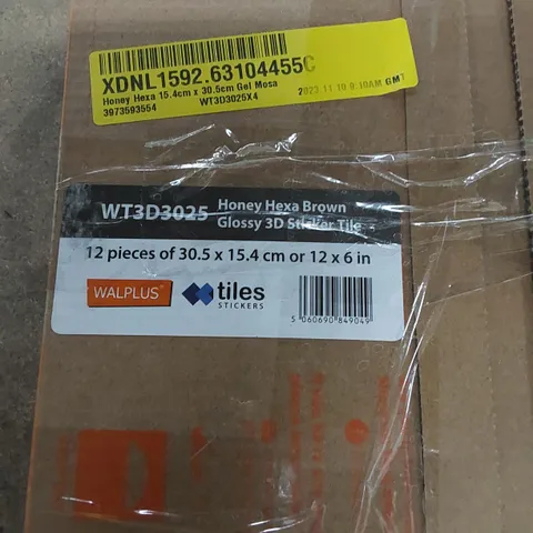 4 X BOXED HONEY HEXA 15.4 X 30.5 GEL MOSA TILE STICKERS