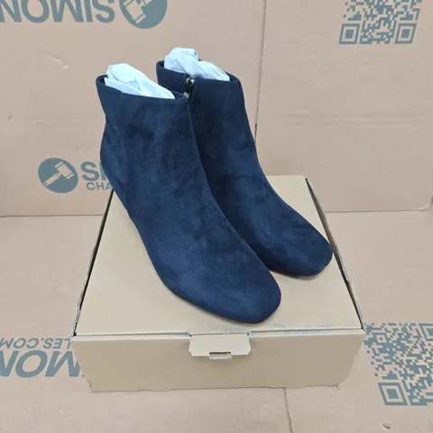 SPOT ON NAVY SUEDE ANKLE BOOTS – WOMEN'S UK 7