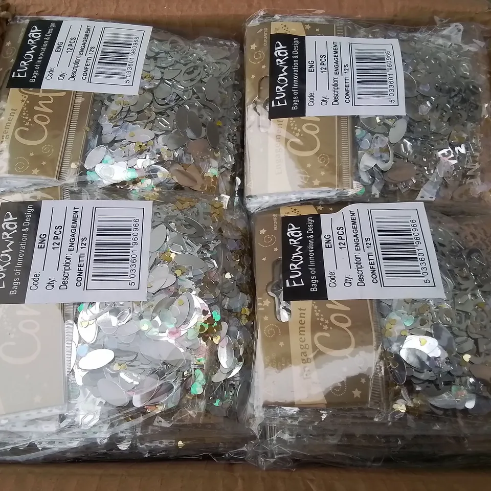LOT OF 5 BOXES OF BRAND NEW ENGAGEMENT CONFETTI - 144 PIECES PER BOX / TOTAL 720