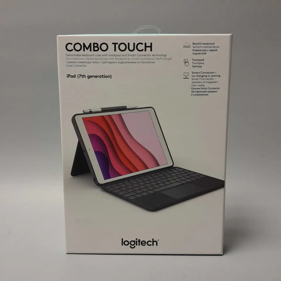 BOXED LOGITECH COMBO TOUCH DETACHABLE KEYBOARD CASE WITH TRACKPAD FOR APPLE IPAD (7th GEN)