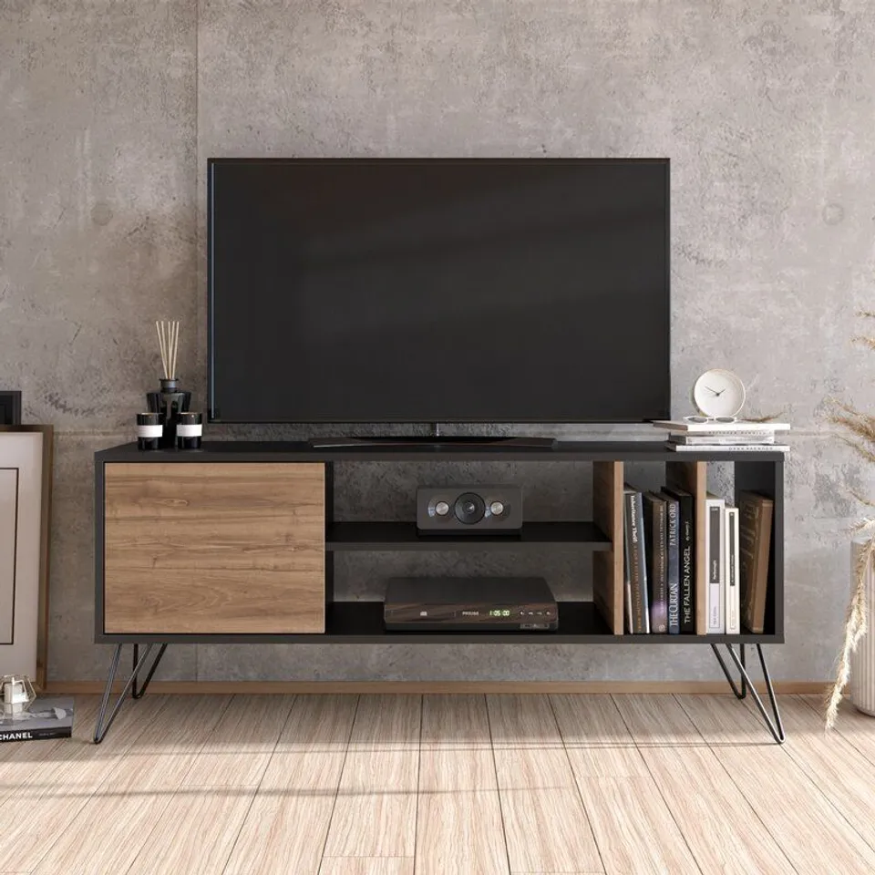 BOXED UMAIMA TV STAND - UPTO 60" WALNUT FINISH