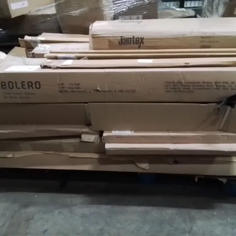 PALLET OF ASSORTED HOUSEHOLD GOODS AND PRODUCTS TO INCLUDE;ANTI FATIGUE MAT,PARASOL,SHELVING UNIT,WHITE BOARDS