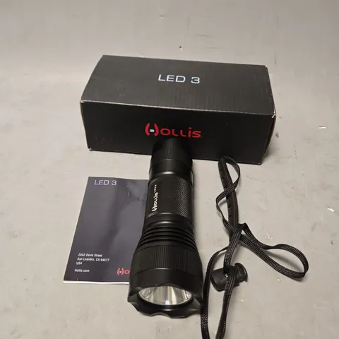 BOXED HOLLIS LED 3 MAGNETIC BACKUP TORCH IN BLACK