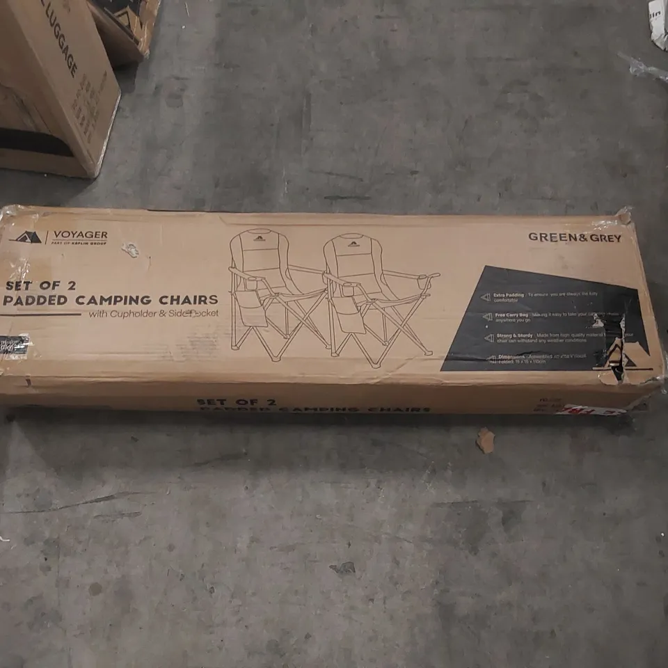 BOXED SET OF 2 VOYAGER PADDED CAMPING CHAIRS