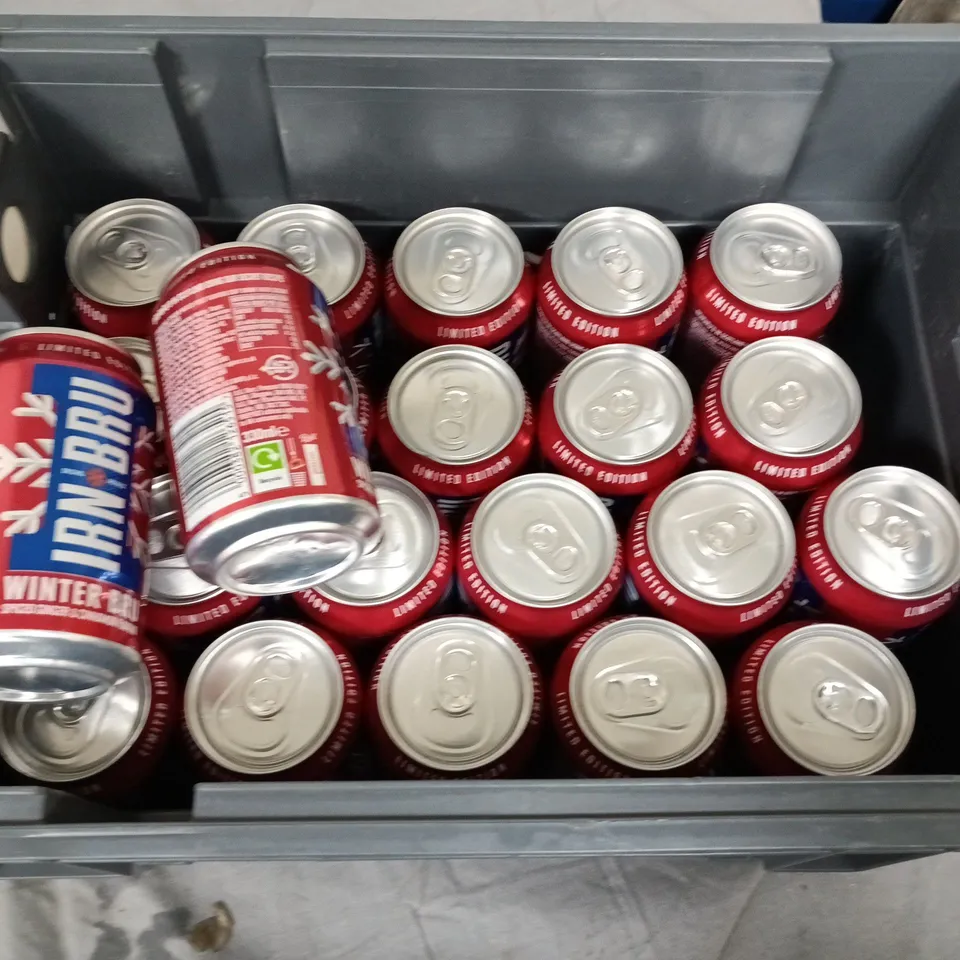 LOT OF 22 330ML CANS OF IRN BRU WINTER EDITION
