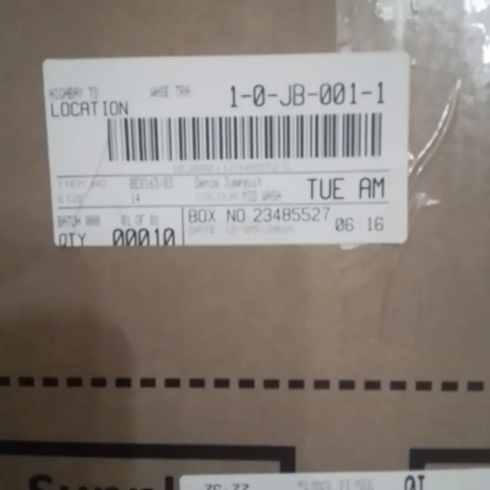 BOX CONTAINING APPROXIMATELY 10 BRAND NEW SIMPLY BE DENIM JUMPSUITS MIDNIGHT BLUE SIZE 14