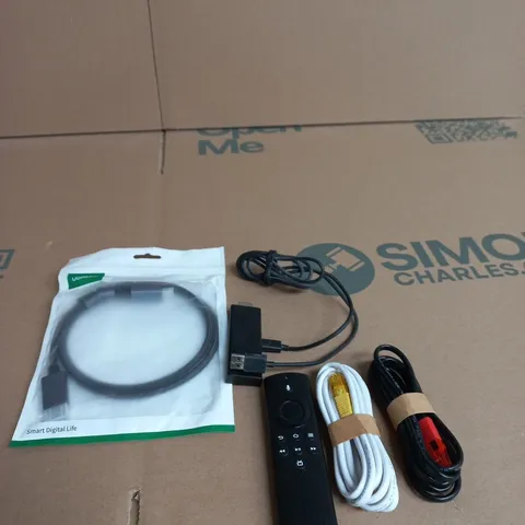 APPROXIMATELY 15 ASSORTED ELECTRICAL PRODUCTS TO INCLUDE A HDMI CABLE, ETHERNET CABLE AND REMOTE CONTROLS