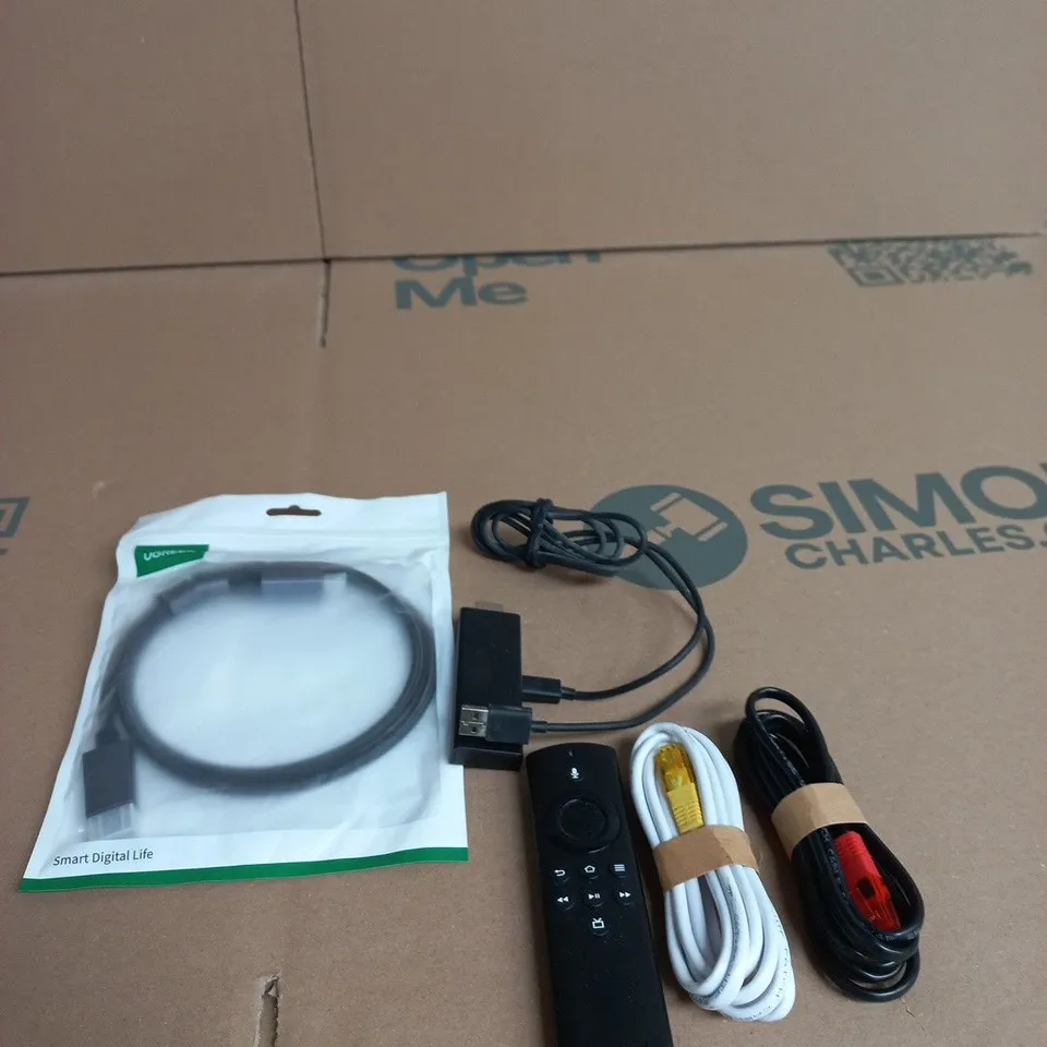 APPROXIMATELY 15 ASSORTED ELECTRICAL PRODUCTS TO INCLUDE A HDMI CABLE, ETHERNET CABLE AND REMOTE CONTROLS