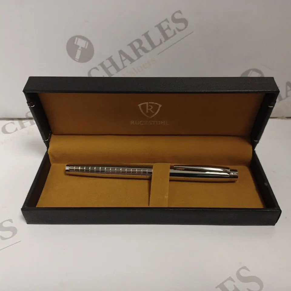 BOXED RUCKSTUHL LUXURY STAINLESS STEEL BALLPOINT PEN 