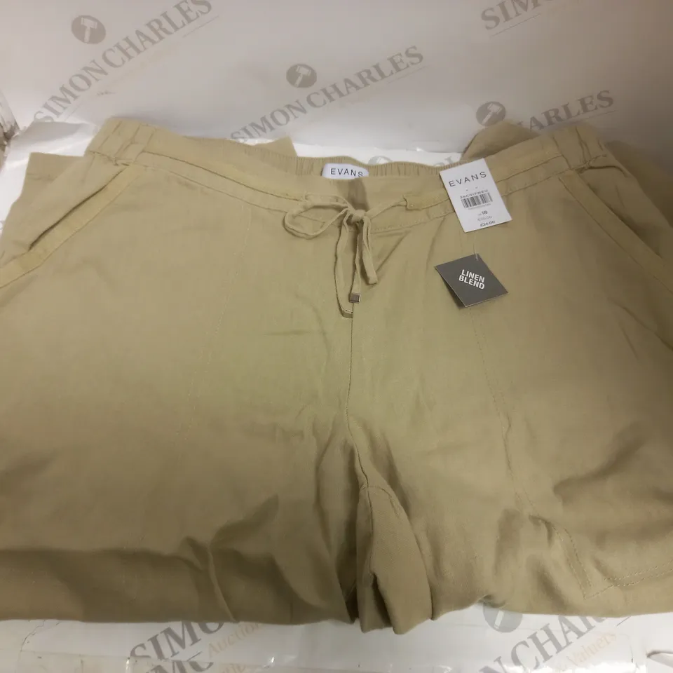 EVANS LINEN BLEND TROUSERS - UK 18