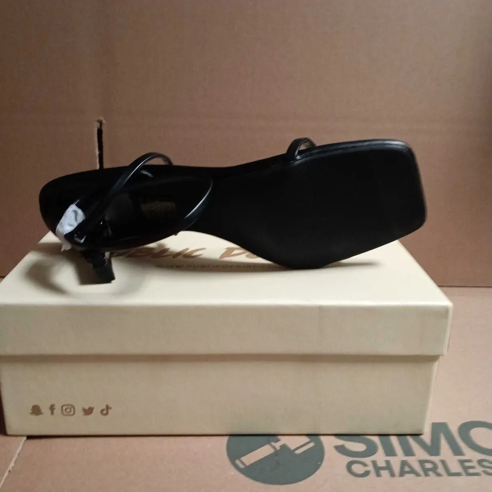 PUBLIC DESIRE BLACK STRAPPY HEELED SANDALS – WOMEN'S SHOES SIZE 6