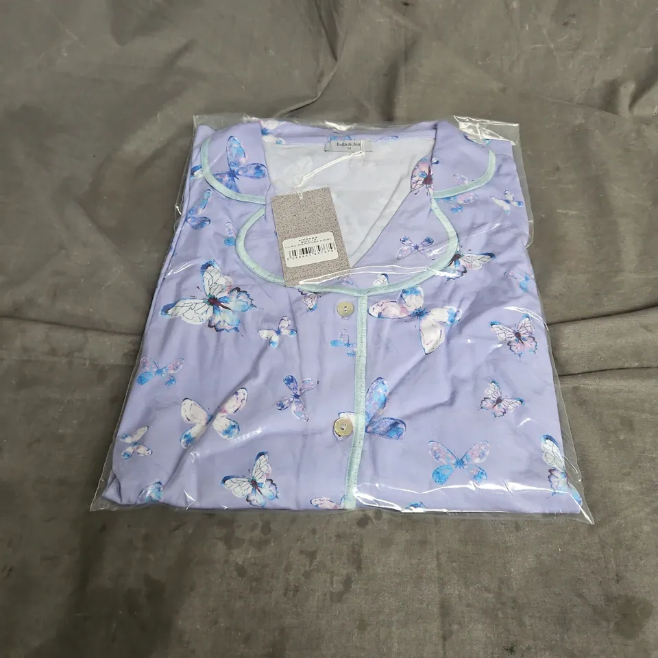 BELLE DI NOTTE VERITY COTTON JERSEY PYJAMA SET IN LILAC MARIPOSA PRINT SIZE 14