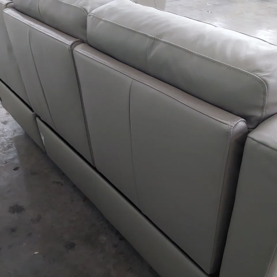 DESIGNER POWER RECLINING THREE SEATER SOFA CLAY LEATHER 
