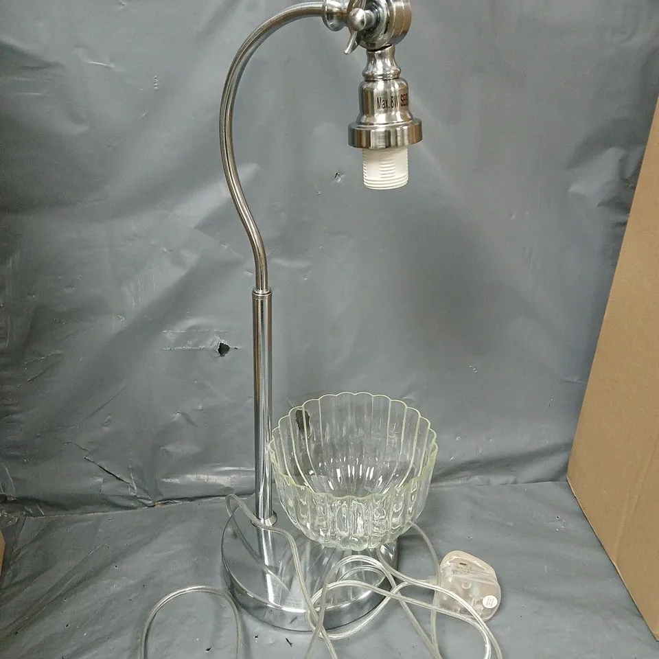 BOXED HABITAT GOOSENECK TABLE LAMP RIBBED GLASS - COLLECTION ONLY