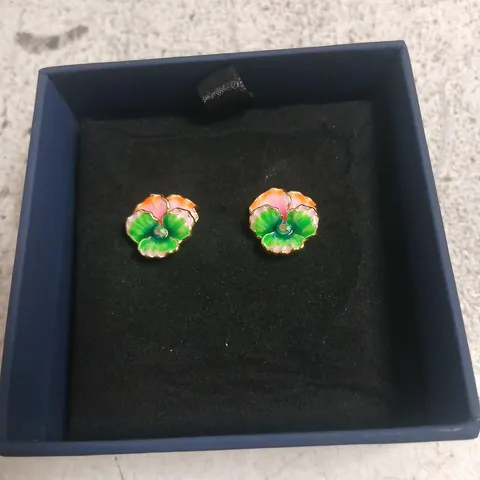 BUTLER & WILSON PANSY STUD EARRINGS