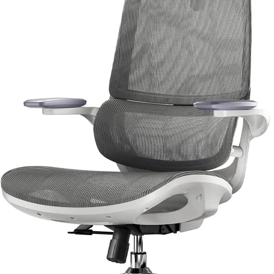 BOXED SIHOO ERGONOMIC OFFICE CHAIR, DESK CHAIR WITH 3D COORDINATED FLIP-UP ARMRESTS - GREY (1 BOX)