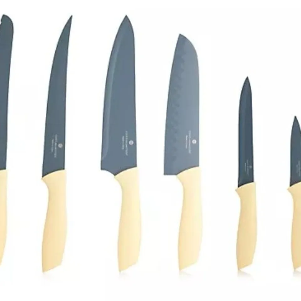 COOK'S ESSENTIALS SET OF 6 EASY GRIP ULTIMATE KNIFE SET