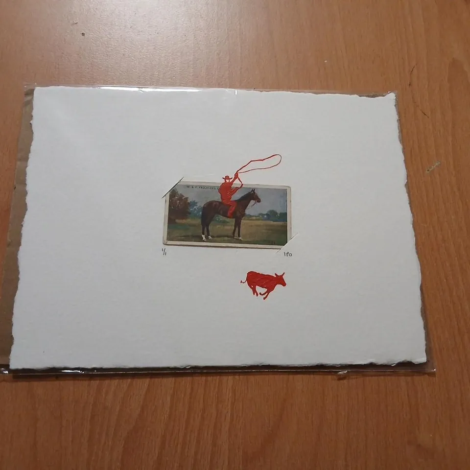 ISO PASKIN ORR TOBACCO DOGS THE COWBOY COLLECTION RIDER ON HORSE WITH LASSO – 1/1 SIGNED