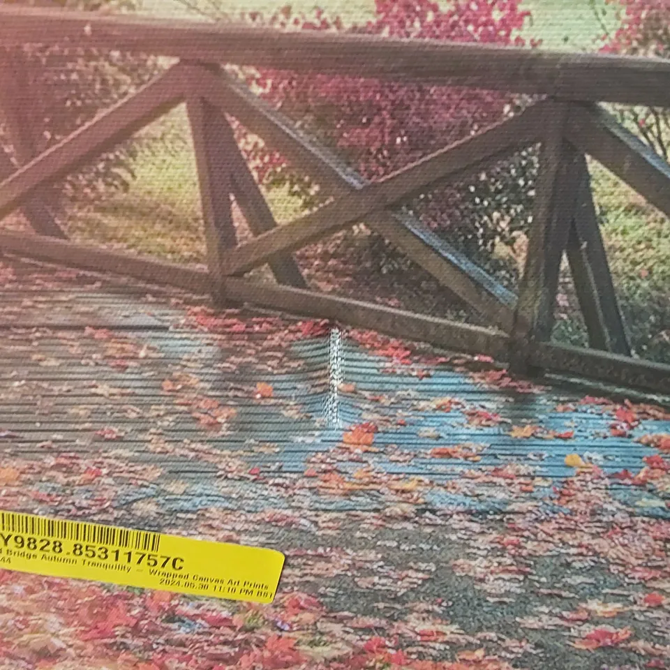 WOODLAND BRIDGE AUTUMN TRANQUILITY - WRAPPED CANVAS (1 ITEM)