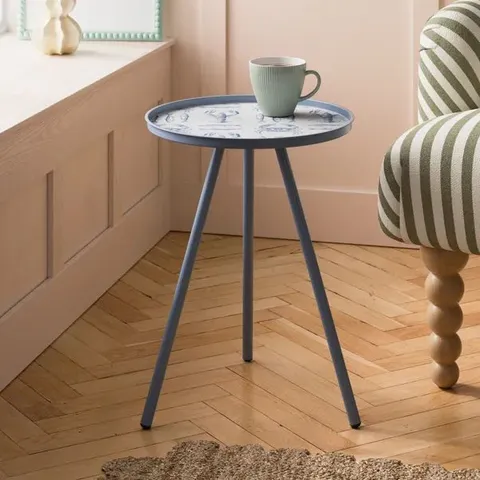 BOXED KAI SIDE TABLE, RETRO COASTAL PRINT