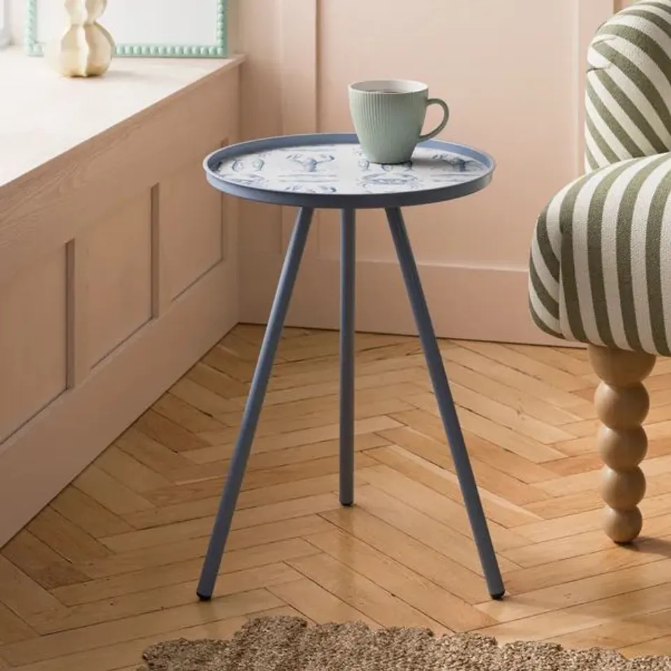 BOXED KAI SIDE TABLE, RETRO COASTAL PRINT