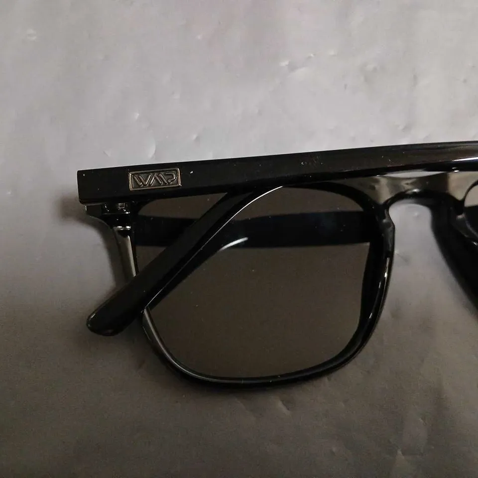 BOXED PAIR OF WAAP BLACK FRAMED GLASSES