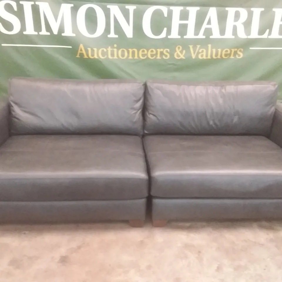 QUALITY BRITISH DESIGNER LOUNGE CO. LOLA 3 SEATER SOFA BLACK LEATHER